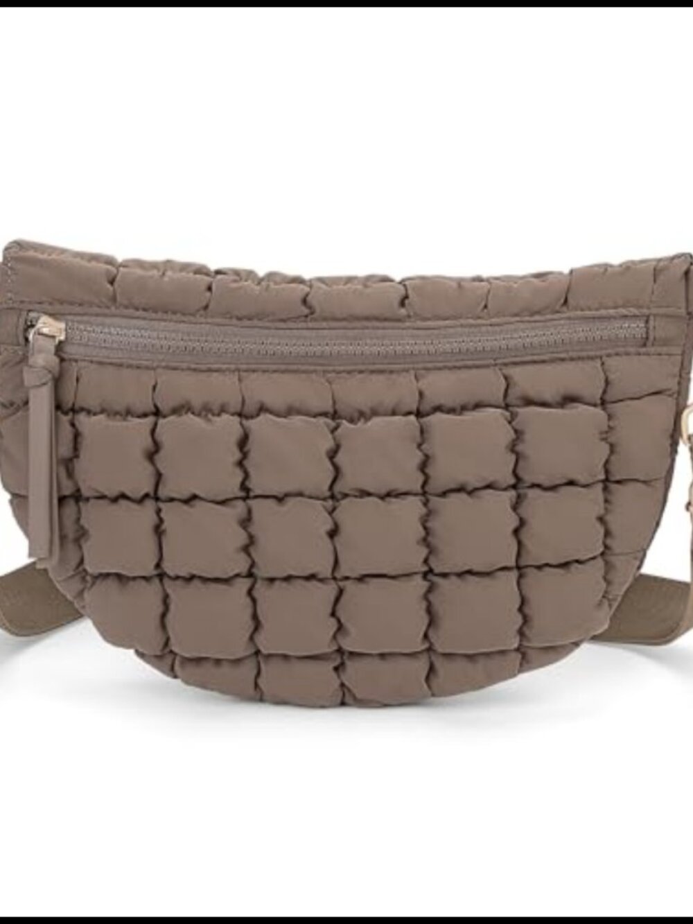 Quilted Nylon Crossbody Sling Bag Puffer Bum Bag Wide Strap
